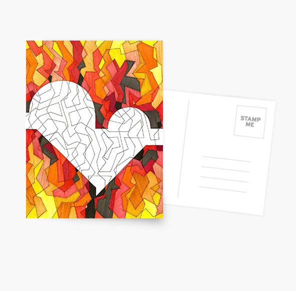 Fiery Heart postcard