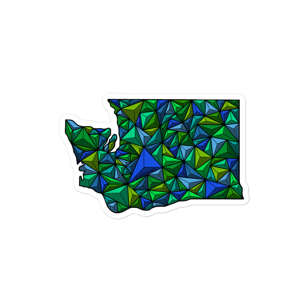 Washington State - Geometric Green - Sticker