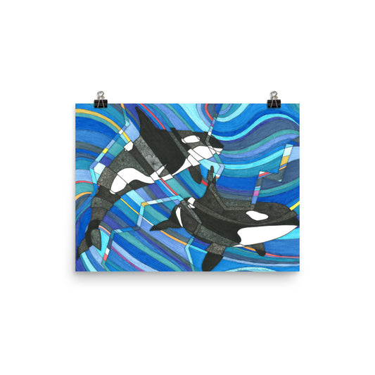 Blossoming Orcas poster