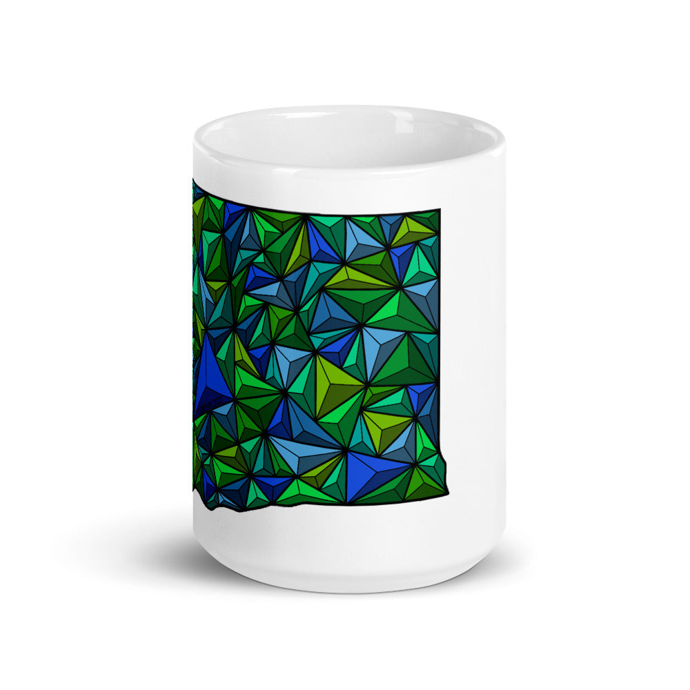 Washington State - Geometric Green - Glossy Mug