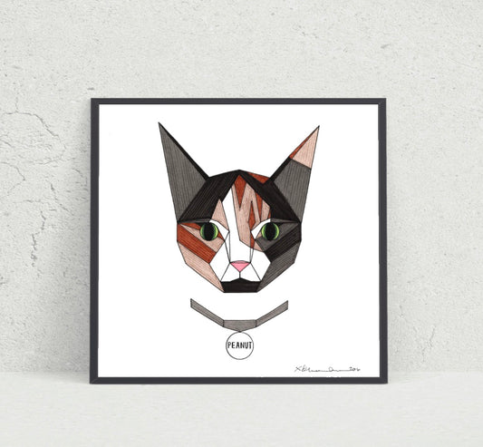 Geometric Cat Portrait