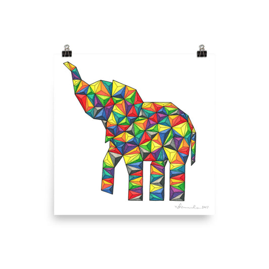 Multicolored Elephant poster